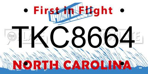 TKC8664 North Carolina License Plate