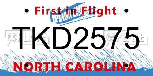 TKD2575 North Carolina License Plate