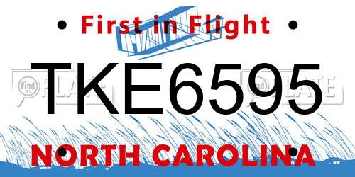 TKE6595 North Carolina License Plate