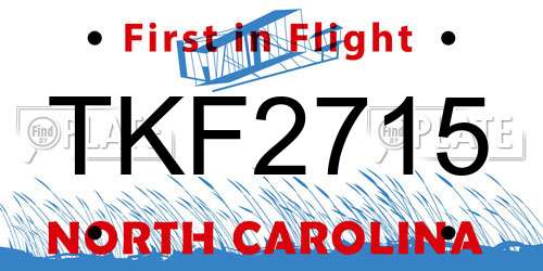TKF2715 North Carolina License Plate
