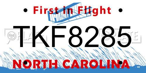 TKF8285 North Carolina License Plate