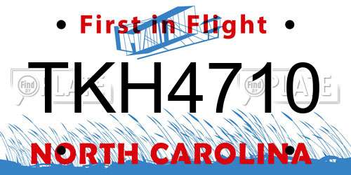 TKH4710 North Carolina License Plate