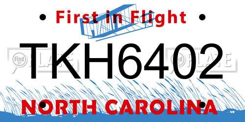 TKH6402 North Carolina License Plate