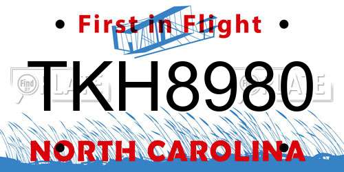 TKH8980 North Carolina License Plate