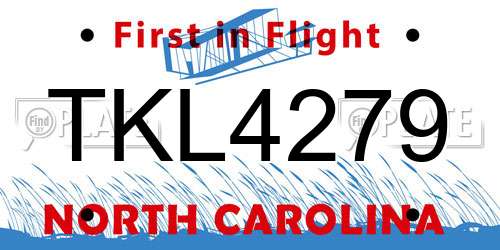 TKL4279 North Carolina License Plate