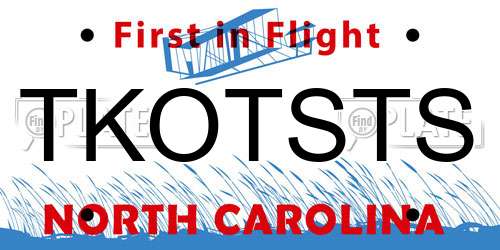TKOTSTS North Carolina License Plate