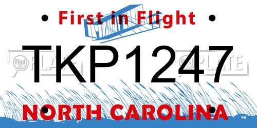 TKP1247 North Carolina License Plate
