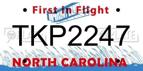 TKP2247 North Carolina License Plate