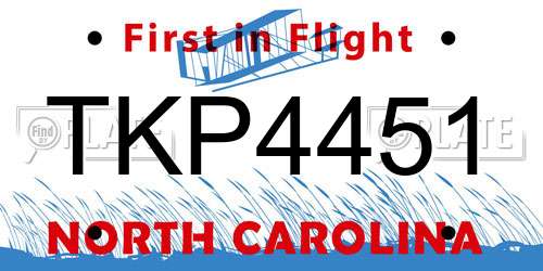 TKP4451 North Carolina License Plate