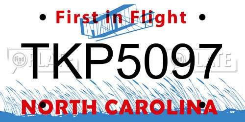 TKP5097 North Carolina License Plate