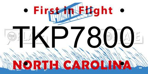 TKP7800 North Carolina License Plate