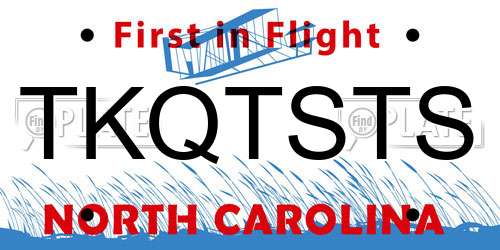 TKQTSTS North Carolina License Plate