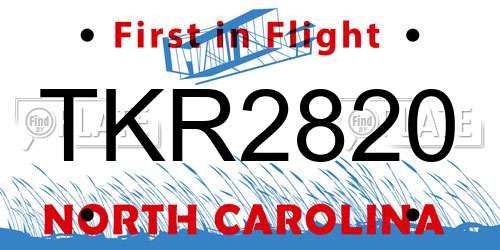 TKR2820 North Carolina License Plate
