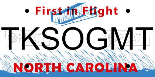 TKSOGMT North Carolina License Plate