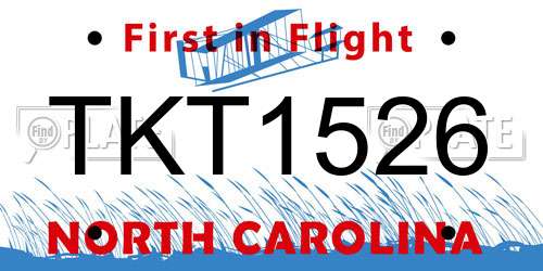 TKT1526 North Carolina License Plate