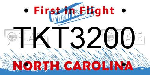 TKT3200 North Carolina License Plate