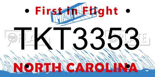 TKT3353 North Carolina License Plate