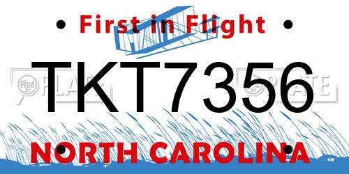 TKT7356 North Carolina License Plate