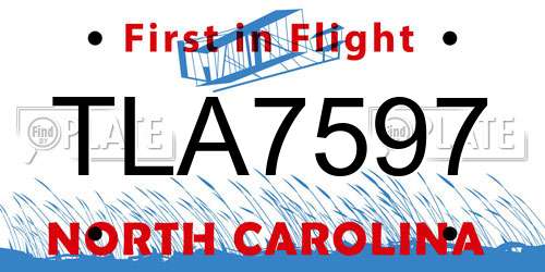TLA7597 North Carolina License Plate