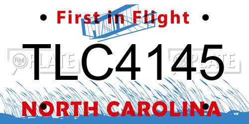 TLC4145 North Carolina License Plate