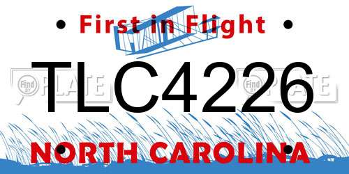 TLC4226 North Carolina License Plate