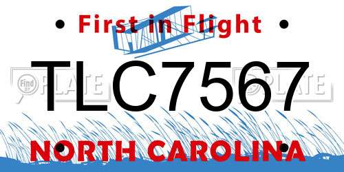 TLC7567 North Carolina License Plate