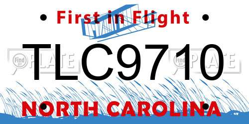 TLC9710 North Carolina License Plate