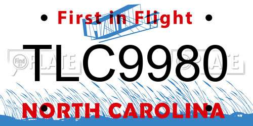 TLC9980 North Carolina License Plate