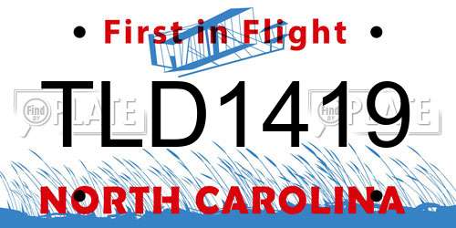 TLD1419 North Carolina License Plate