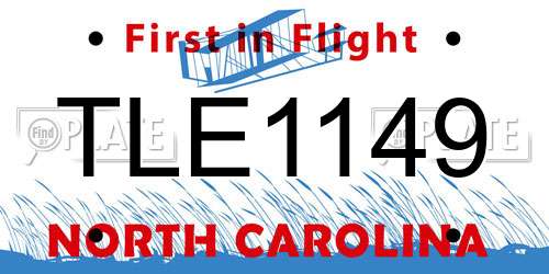 TLE1149 North Carolina License Plate