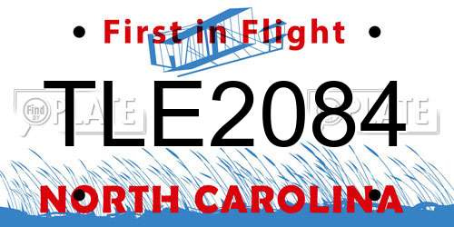 TLE2084 North Carolina License Plate