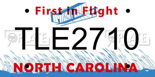 TLE2710 North Carolina License Plate