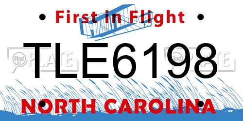 TLE6198 North Carolina License Plate