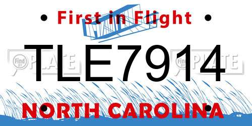 TLE7914 North Carolina License Plate