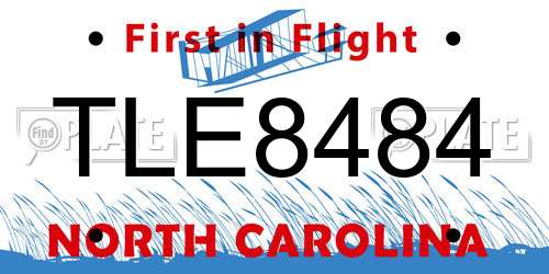 TLE8484 North Carolina License Plate