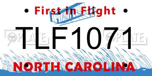 TLF1071 North Carolina License Plate