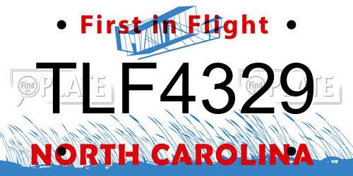 TLF4329 North Carolina License Plate