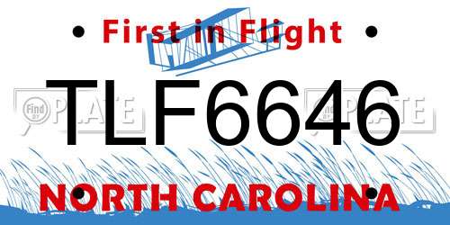 TLF6646 North Carolina License Plate