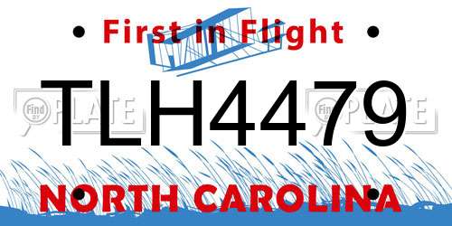 TLH4479 North Carolina License Plate