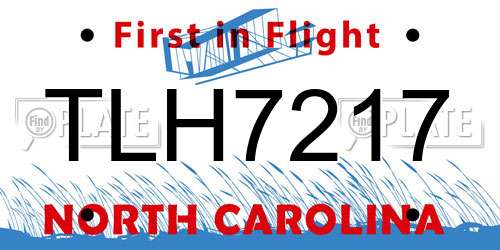 TLH7217 North Carolina License Plate