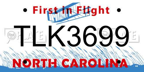 TLK3699 North Carolina License Plate
