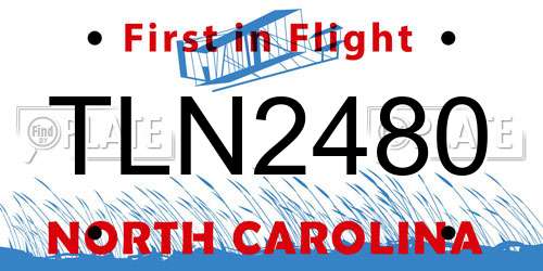 TLN2480 North Carolina License Plate