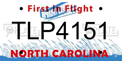 TLP4151 North Carolina License Plate