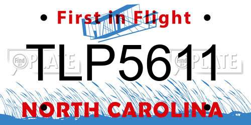 TLP5611 North Carolina License Plate