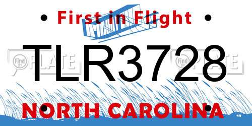 TLR3728 North Carolina License Plate