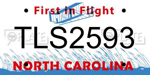 TLS2593 North Carolina License Plate