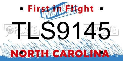 TLS9145 North Carolina License Plate
