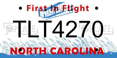 TLT4270 North Carolina License Plate