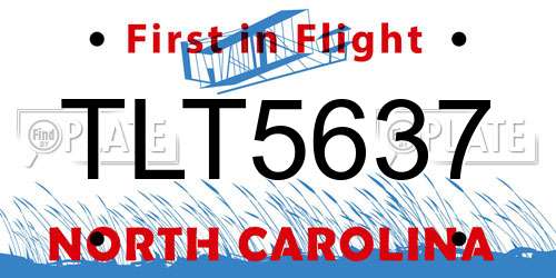 TLT5637 North Carolina License Plate