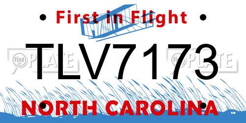 TLV7173 North Carolina License Plate